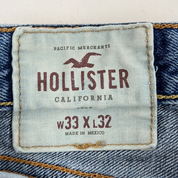 Men's Hollister Light Wash Ripped Distressed Skinny Denim Jeans 32 x 32 - Picture 4 of 8